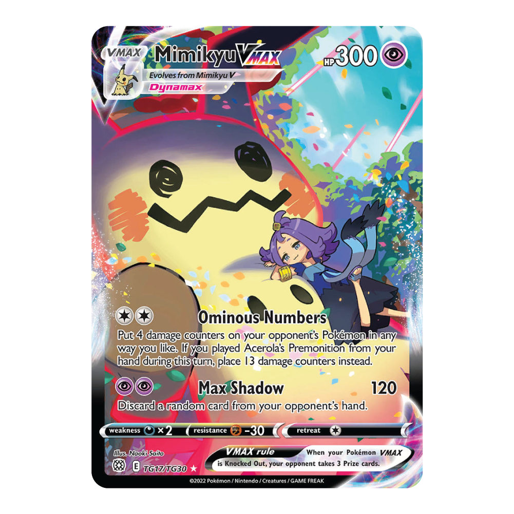 mimikyu vmax pokemon card Mimikyu VMAX BRS TG17/TG30 – Holo Grail