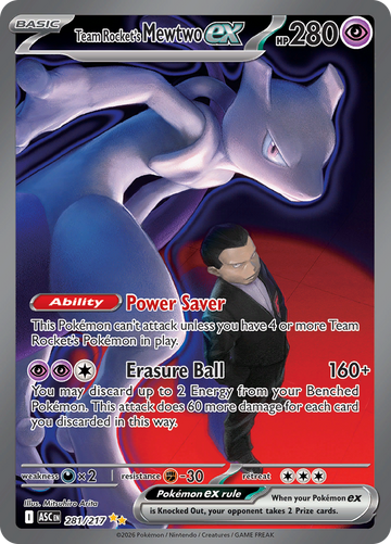 Team Rocket's Mewtwo ex ASC 281