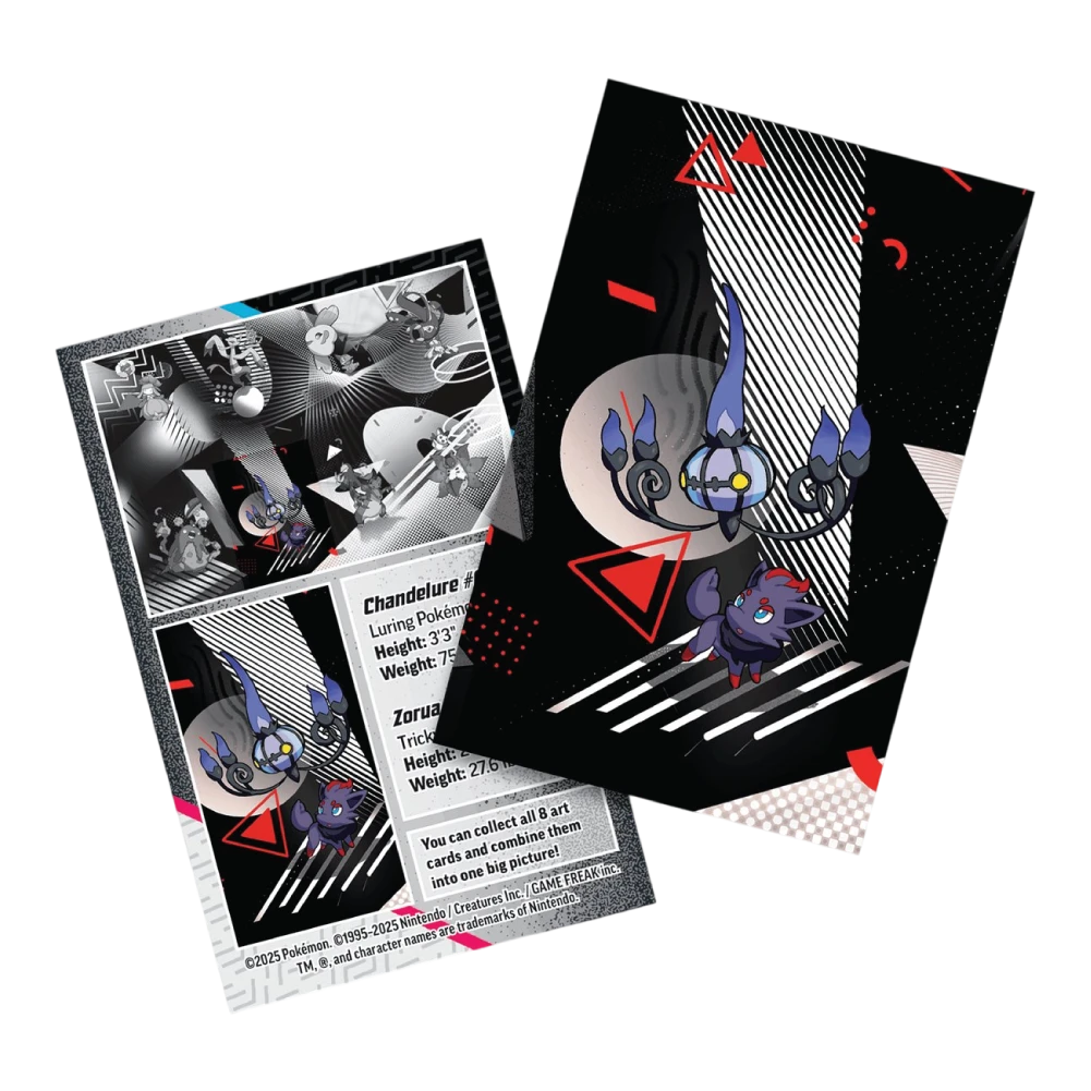 Pokémon TCG Scarlet & Violet Black Bolt & White Flare Mini Tin Artwork Card & Sticker
