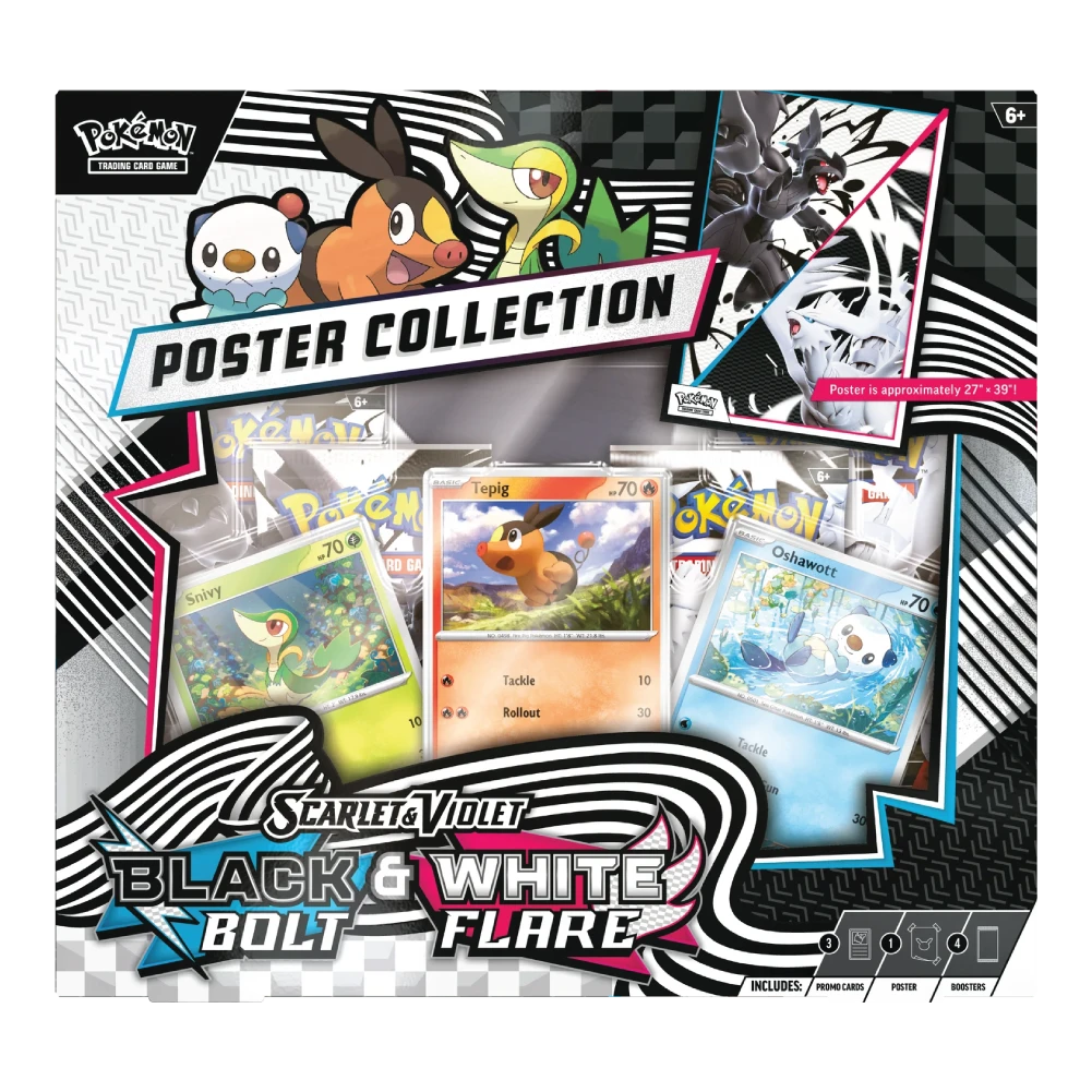 Pokémon TCG Scarlet & Violet Black Bolt & White Flare Poster Collection Front