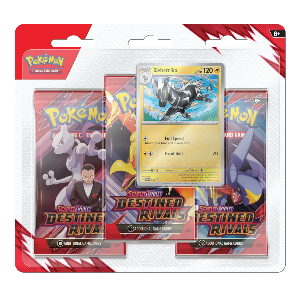 Pokémon TCG: Destined Rivals 3-Pack Blister (Zebrastrike)