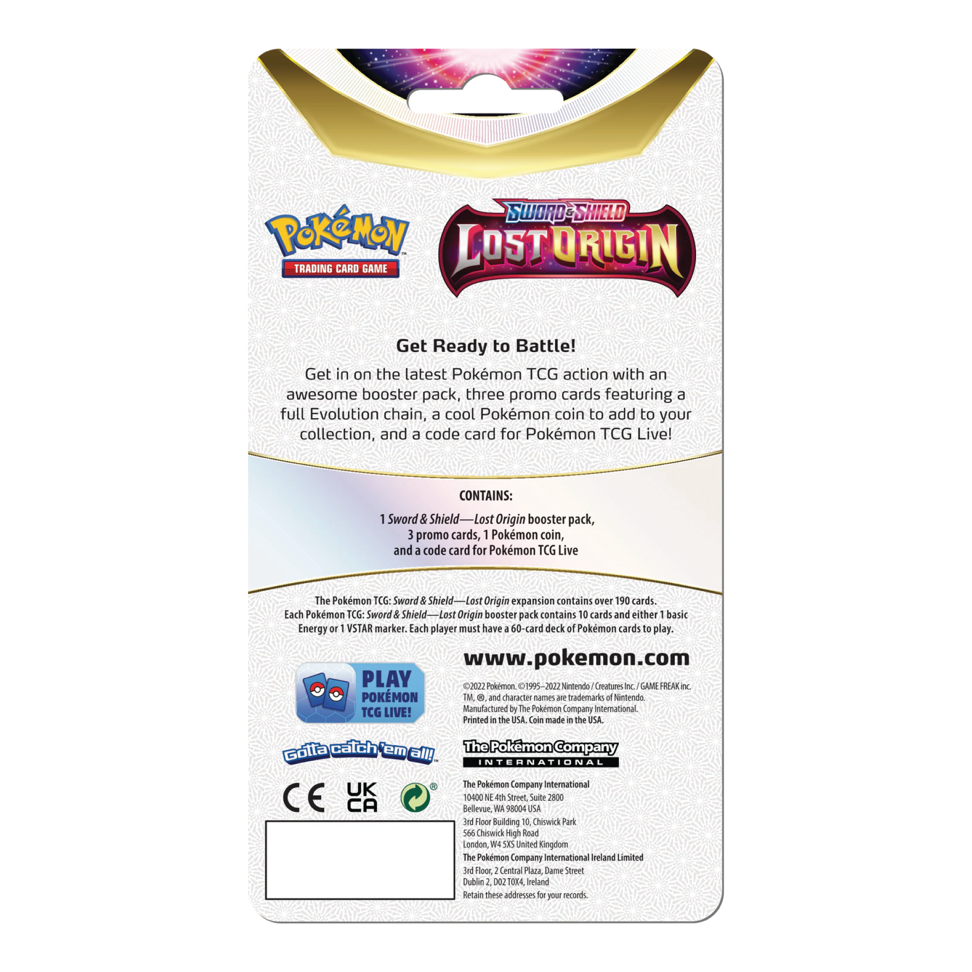 Pokémon TCG Sword & Shield Lost Origin Premium Checklane Blister Back