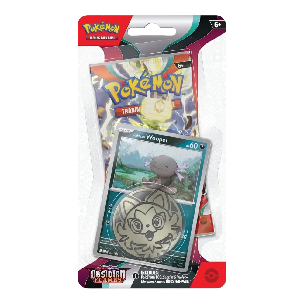 Pokémon TCG Scarlet & Violet Obsidian Flames Premium Checklane Blister Paldean Wooper Promo
