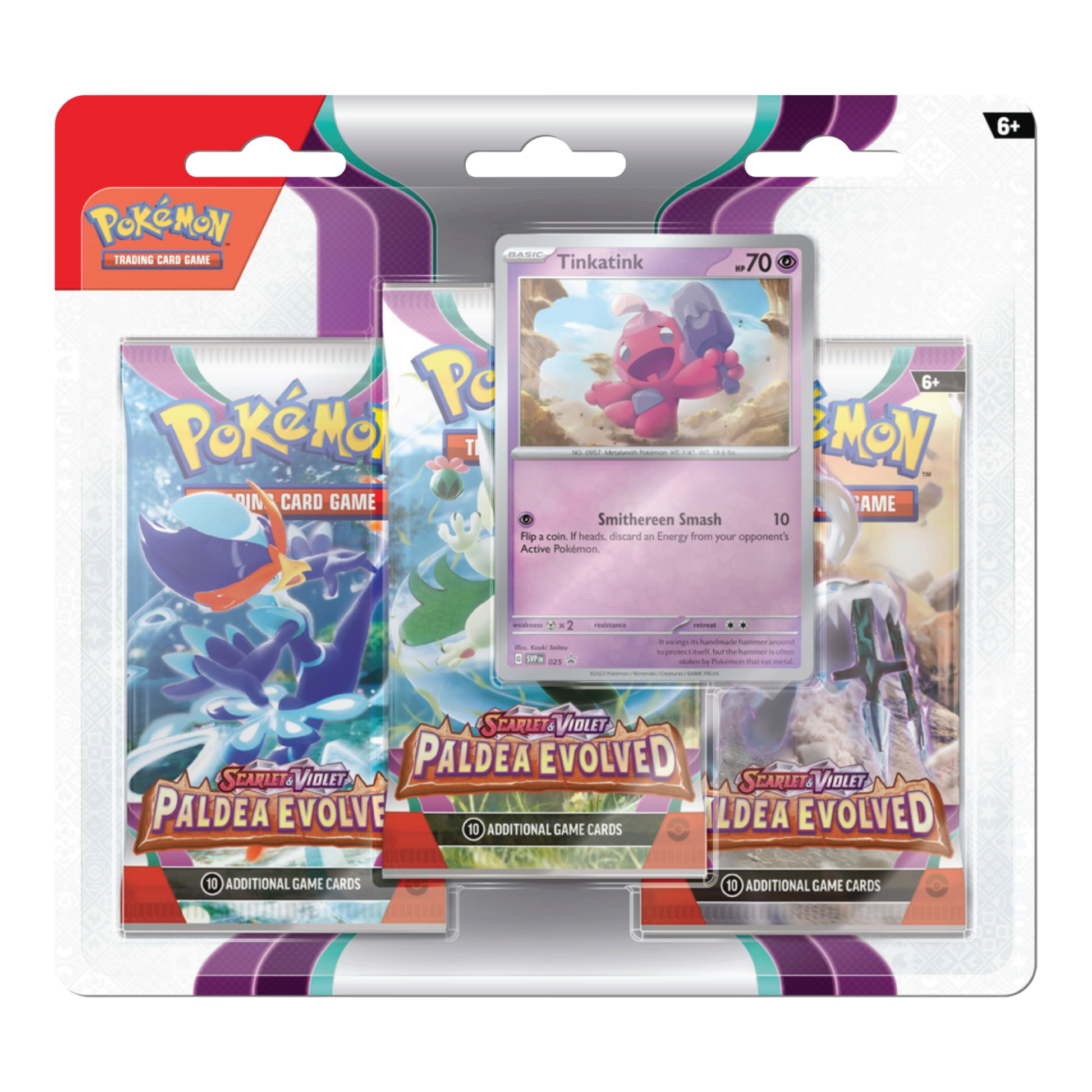Pokémon TCG Scarlet & Violet Paldea Evolved 3-Pack Blister Tinkatink Promo