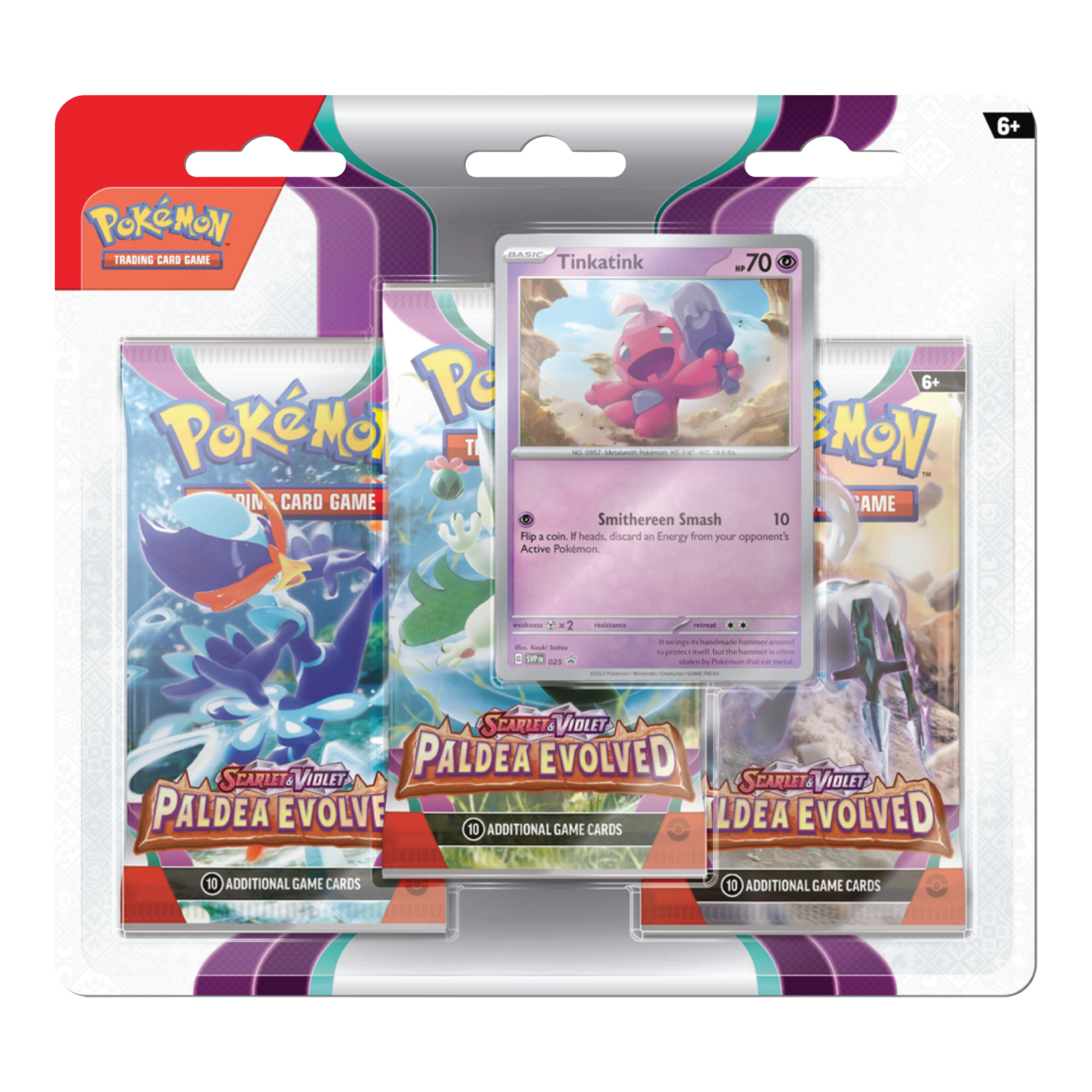Pokémon TCG Scarlet & Violet Paldea Evolved 3-Pack Blister Tinkatink Promo