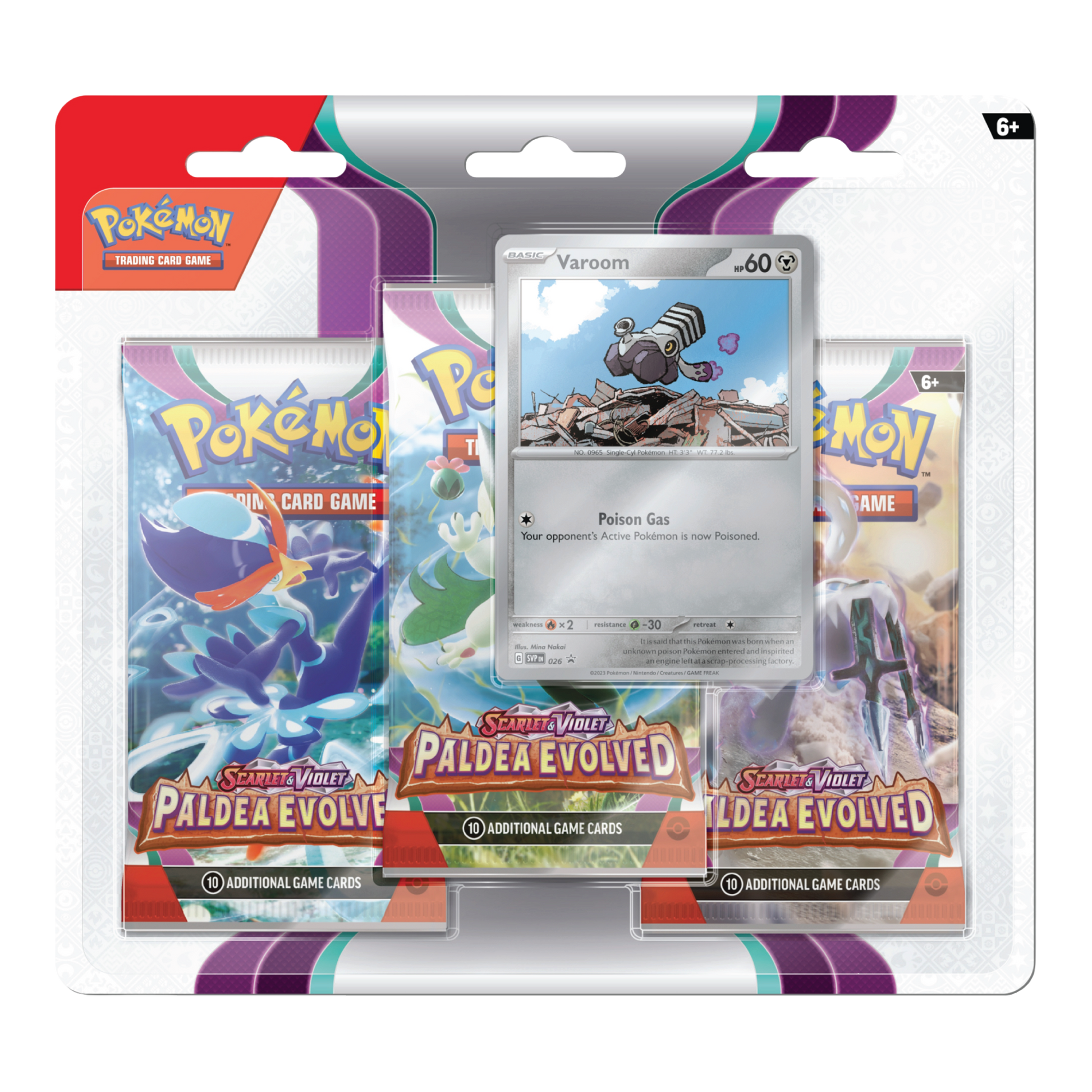 Pokémon TCG Scarlet & Violet Paldea Evolved 3-Pack Blister Varoom Promo