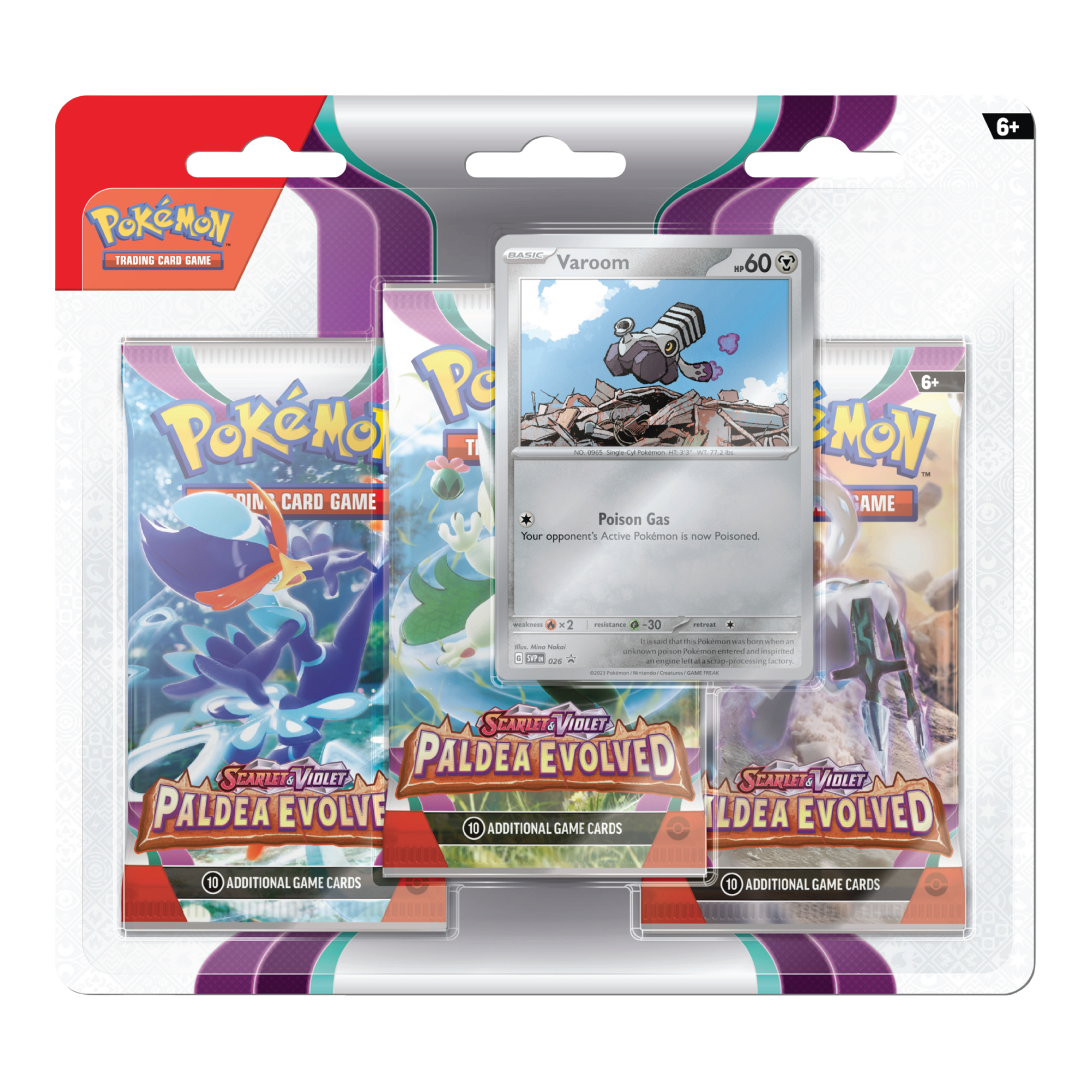 Pokémon TCG Scarlet & Violet Paldea Evolved 3-Pack Blister Varoom Promo