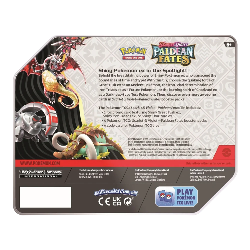 Paldean Fates US Tin Back