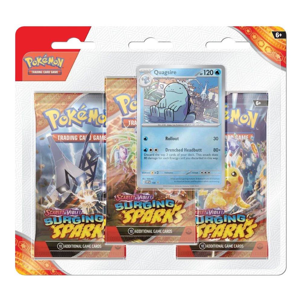Pokémon TCG Scarlet & Violet Surging Sparks 3-Pack Blister Quagsire Promo