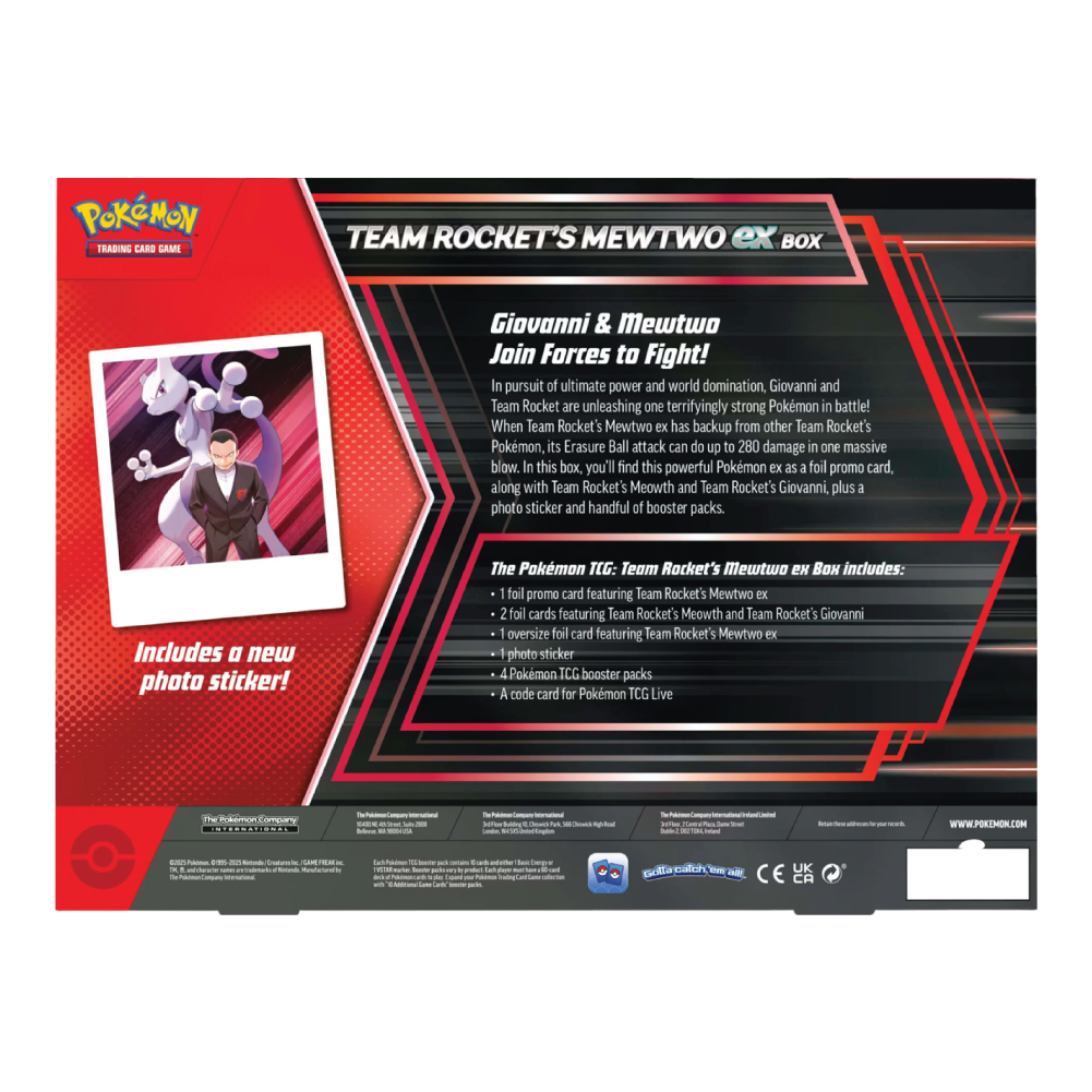 Team Rocket's Mewtwo ex Box - Achterkant