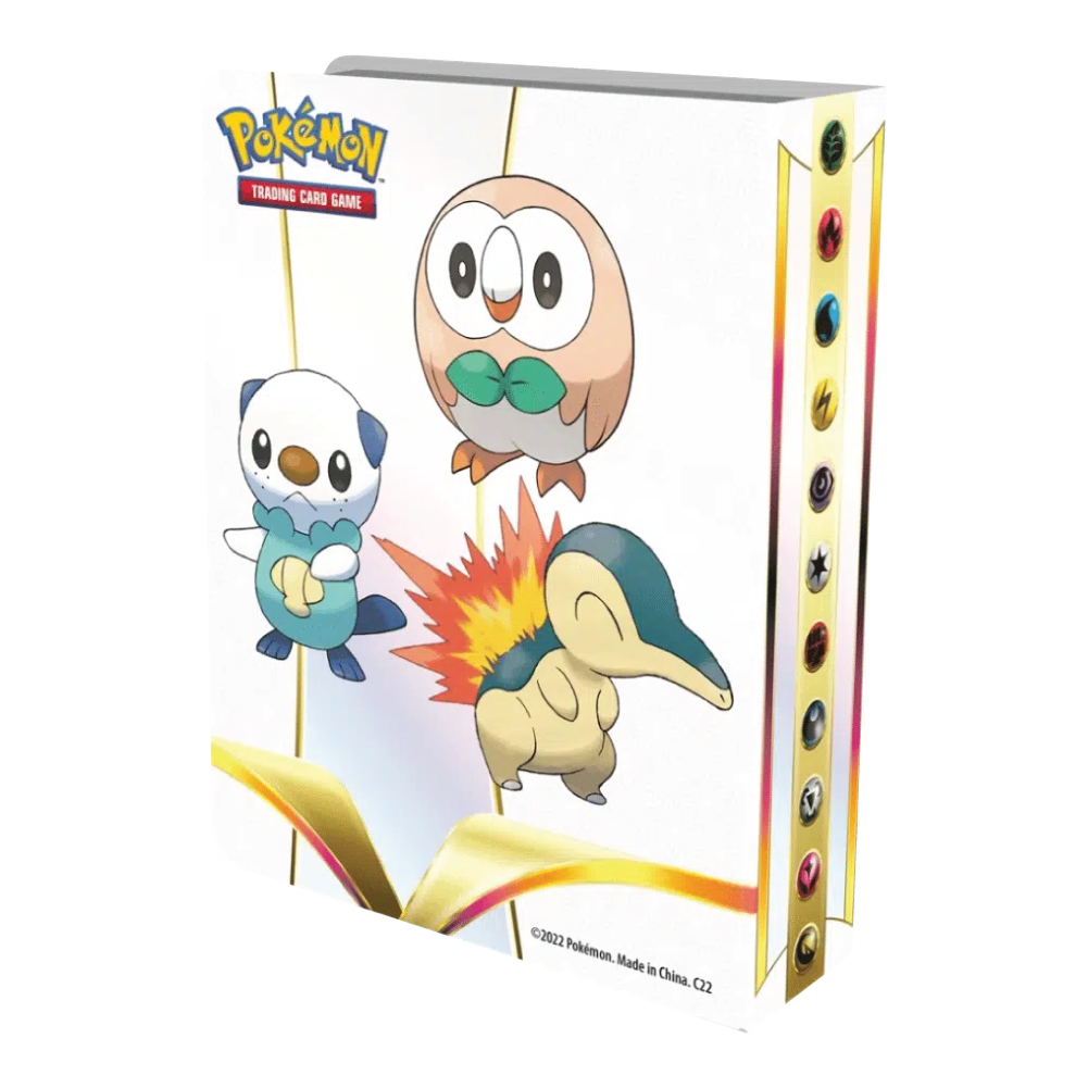 Astral Radiance Mini Portfolio Achterkant met Oshawott, Rowlet en Cyndaquil