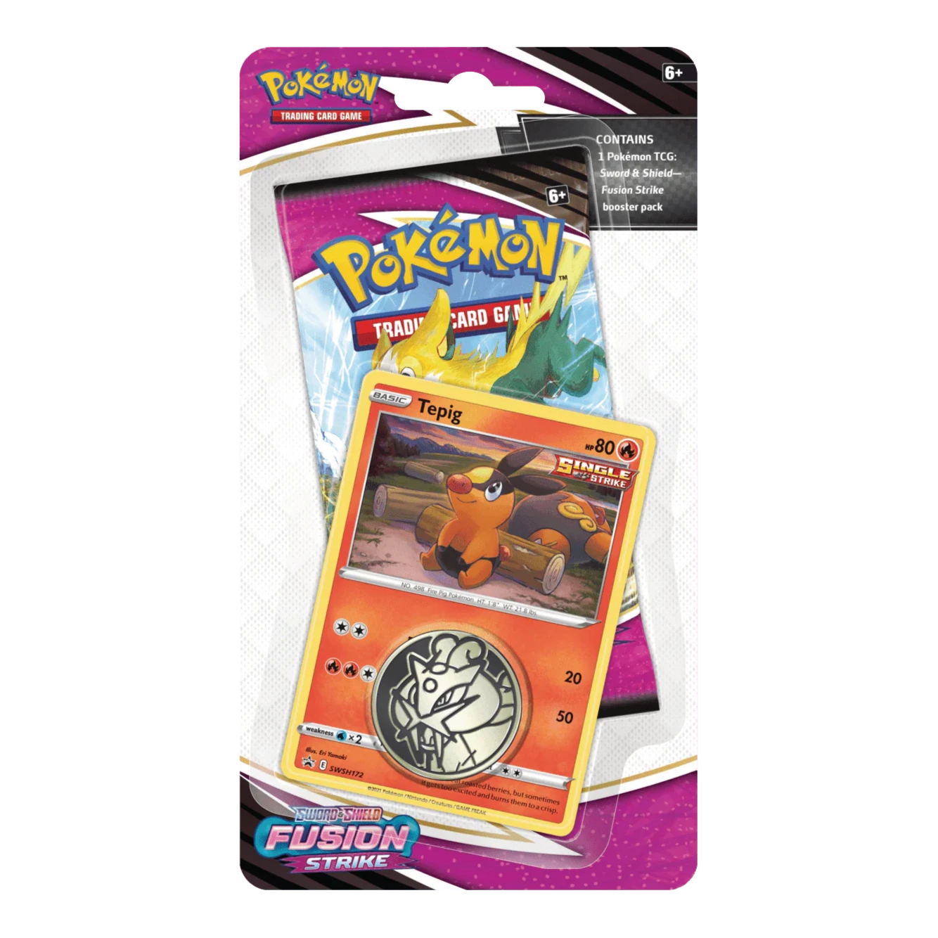 Pokémon TCG Fusion Strike Blister met 1 Pack en Tepig Promo