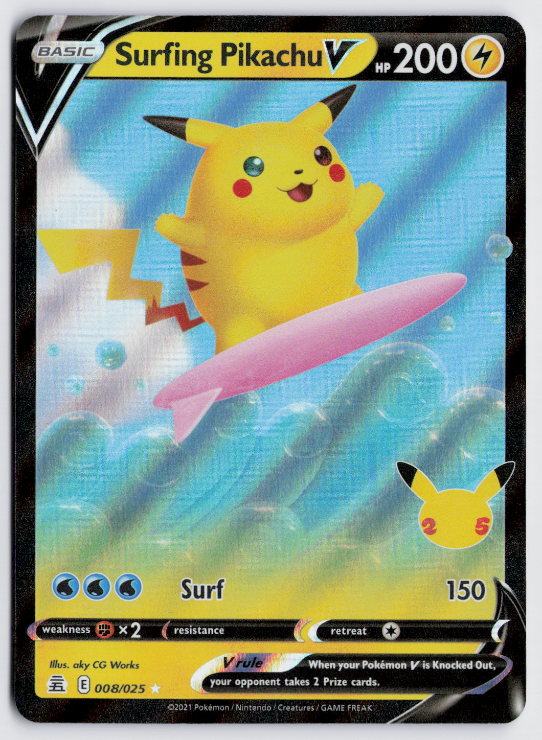 Surfing Pikachu V CEL 008/025