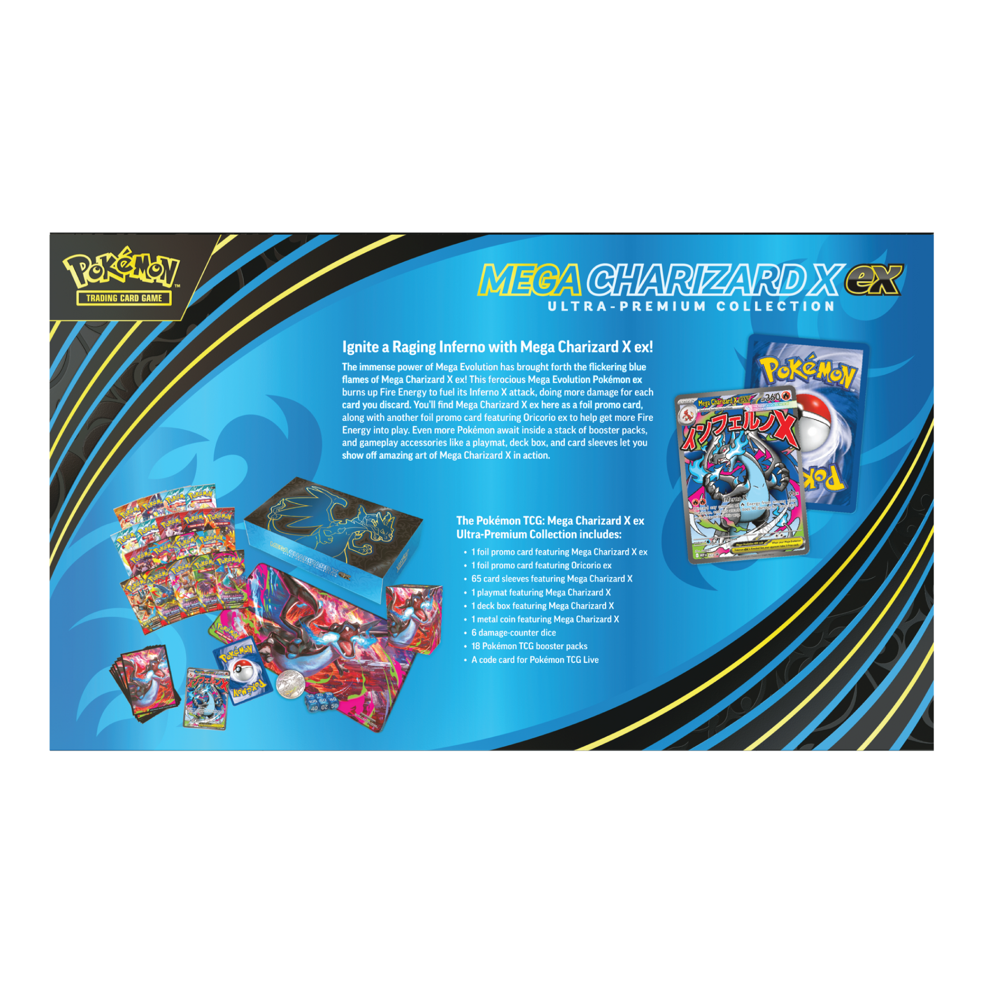 Achterkant van Mega Charizard X ex Ultra-Premium Collection