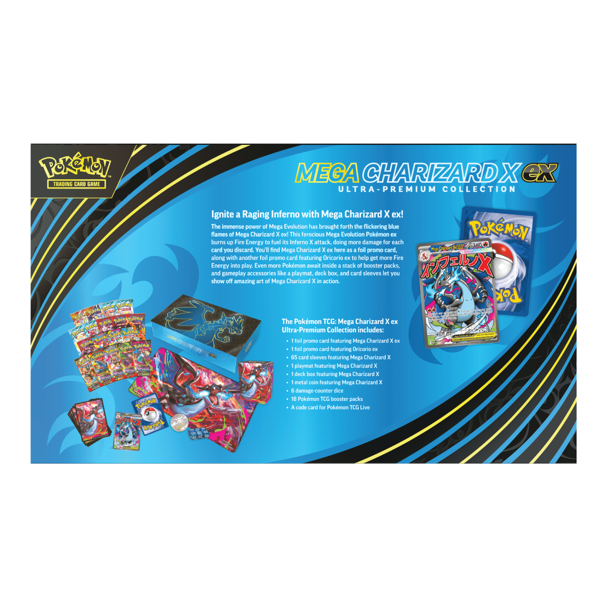 Achterkant van Mega Charizard X ex Ultra-Premium Collection