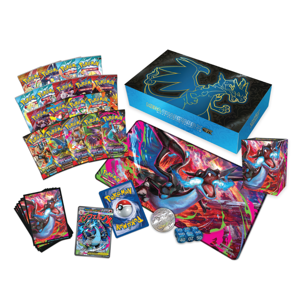 Inhoud van Mega Charizard X ex Ultra-Premium Collection
