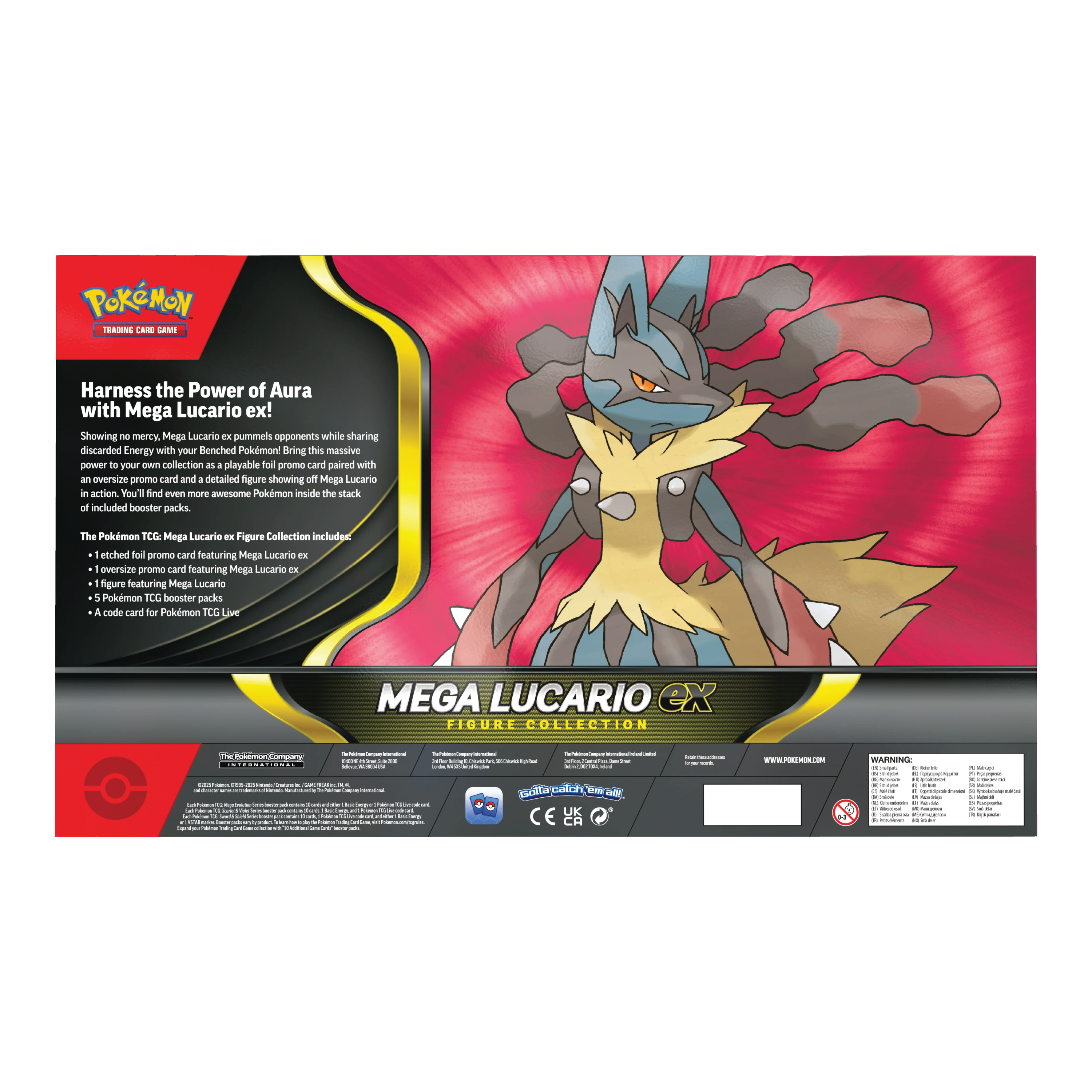 Achterkant van Mega Lucario ex Premium Figure Collection
