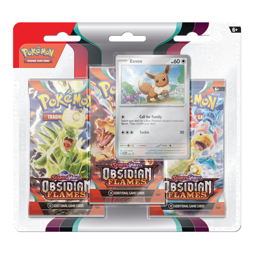 Pokémon TCG Obsidian Flames 3-Pack Blister met Eevee Promo