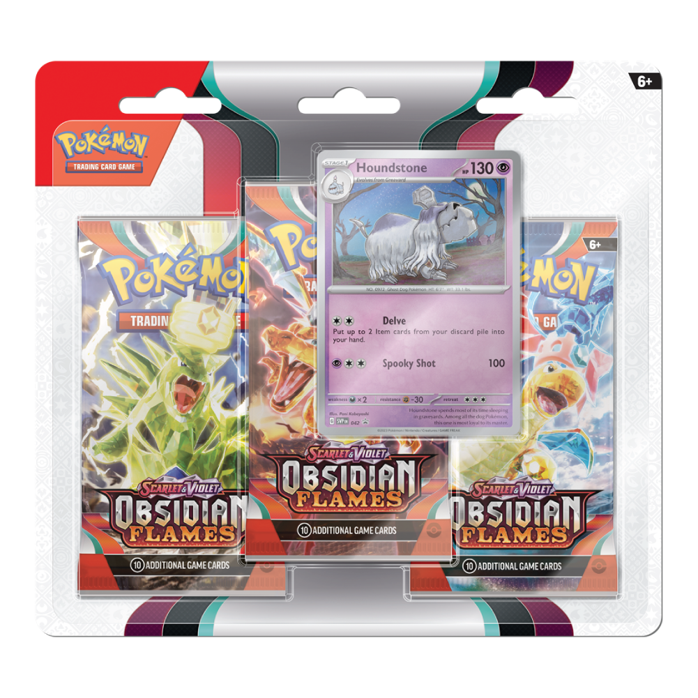 Pokémon TCG Obsidian Flames 3-Pack Blister met Houndstone Promo