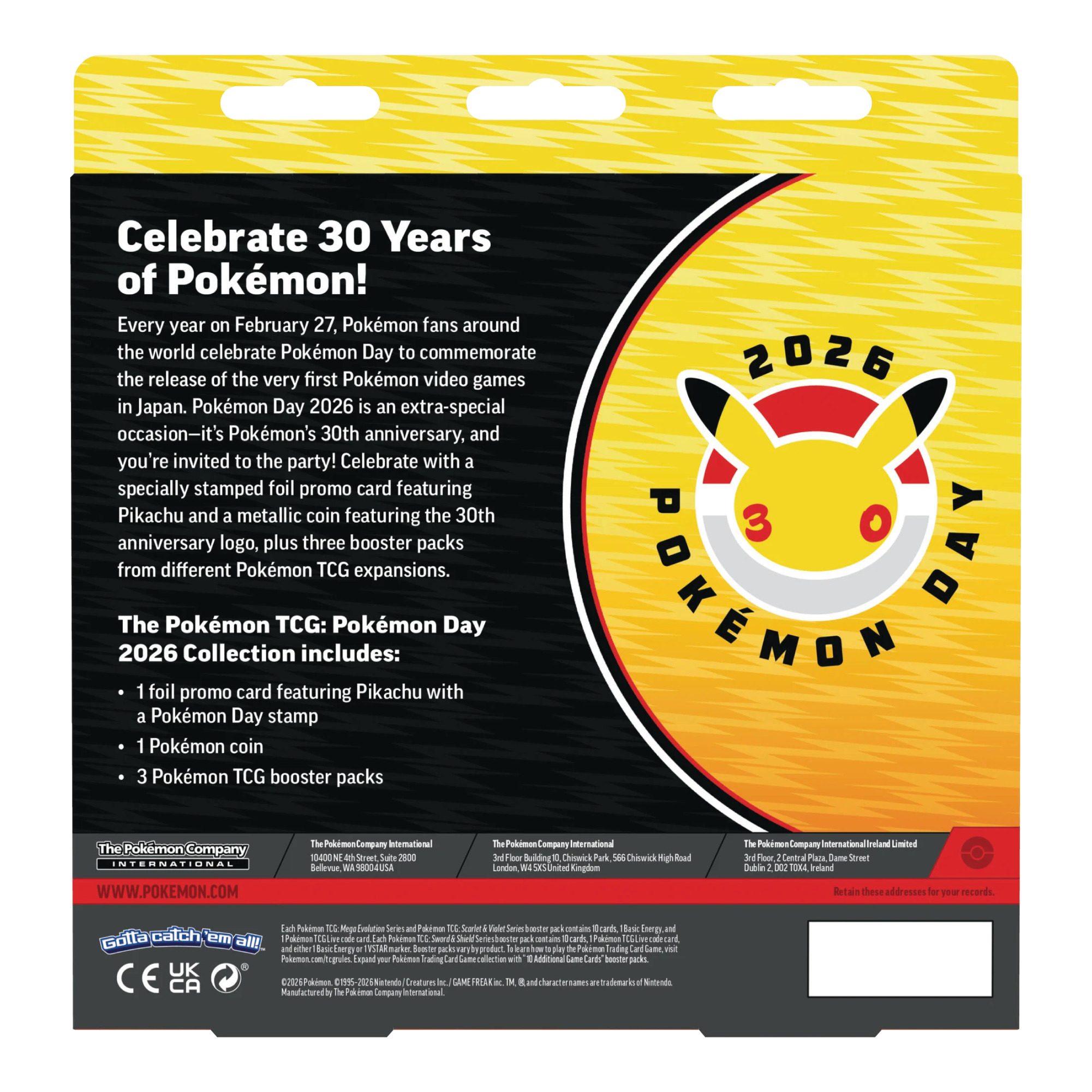 Achterkant van Pokémon Day 2026 Collection 