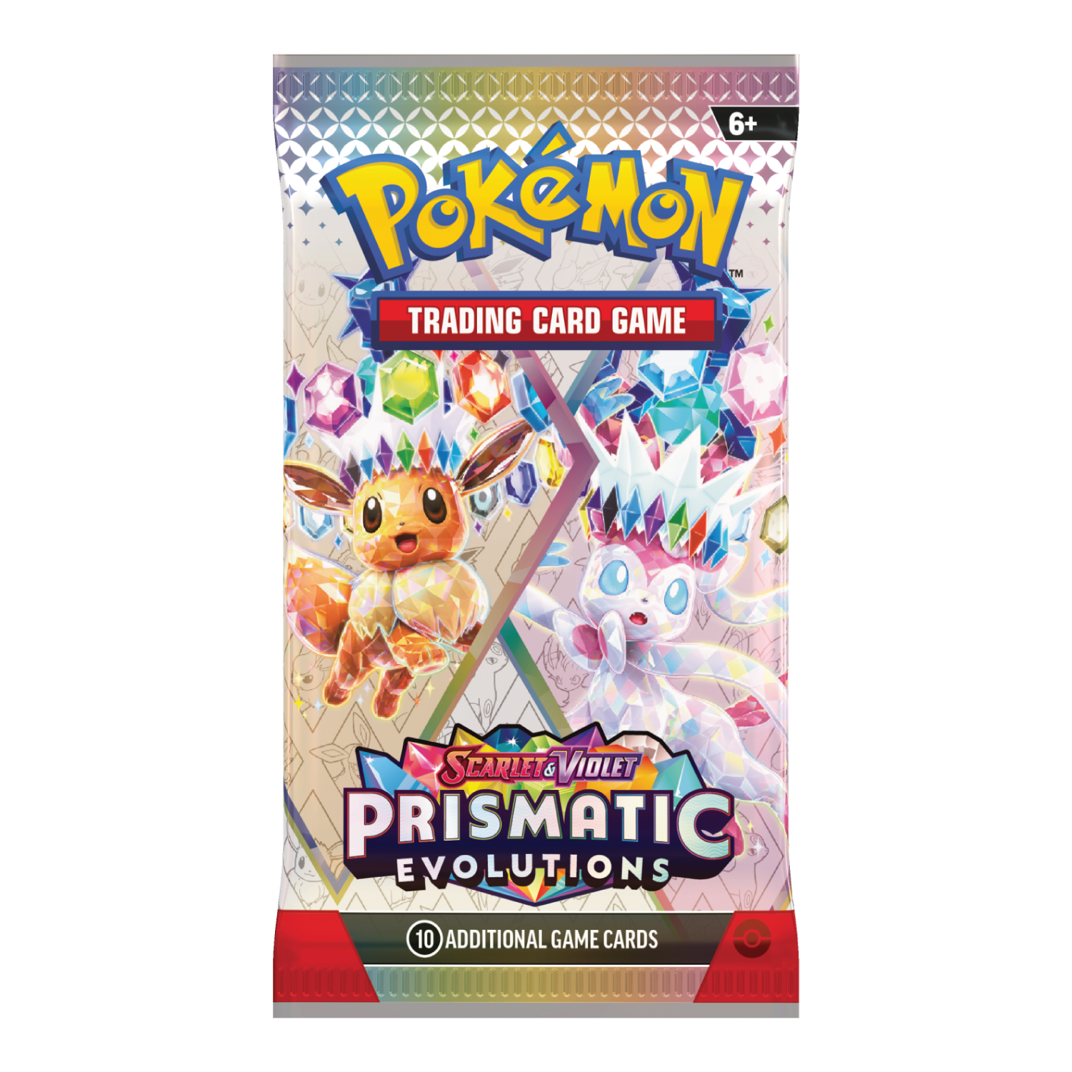 Pokémon TCG Prismatic Evolutions Booster Pack met Eevee en Sylveon Artwork