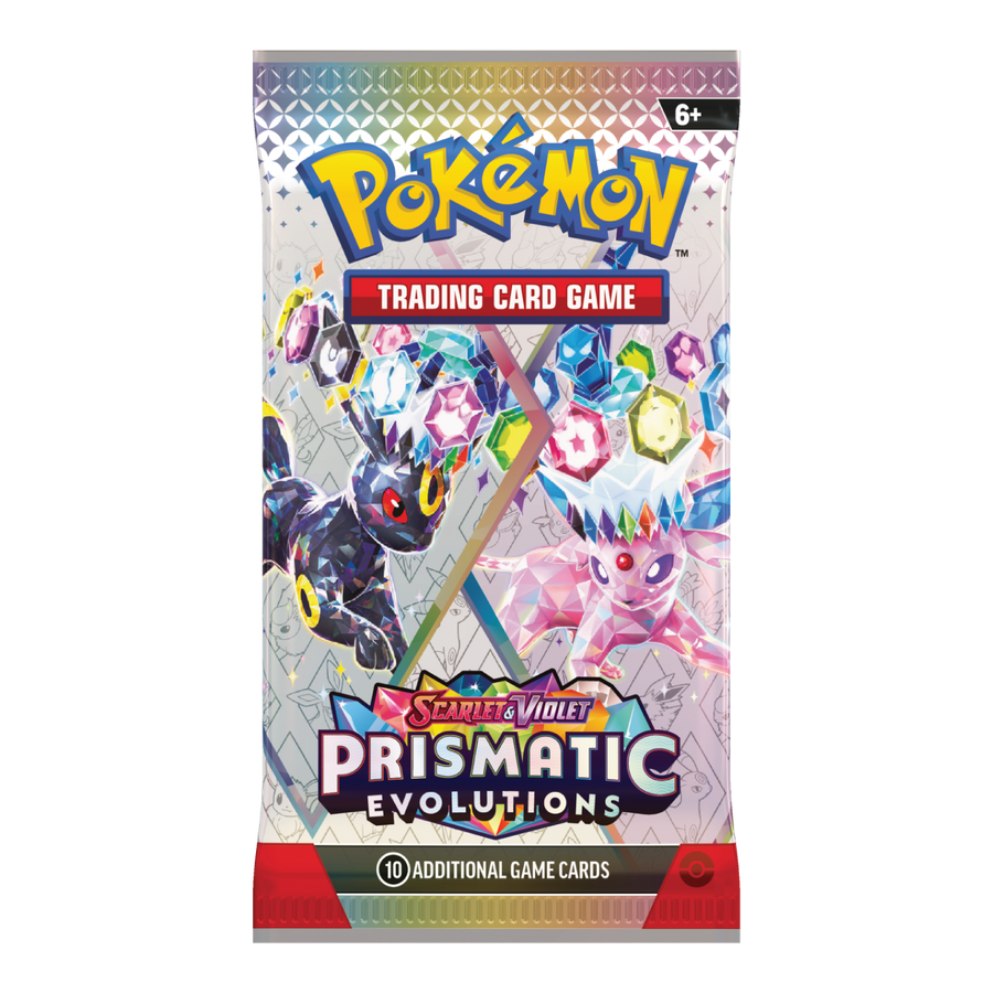 Pokémon TCG Prismatic Evolutions Booster Pack met Umbreon en Espeon Artwork