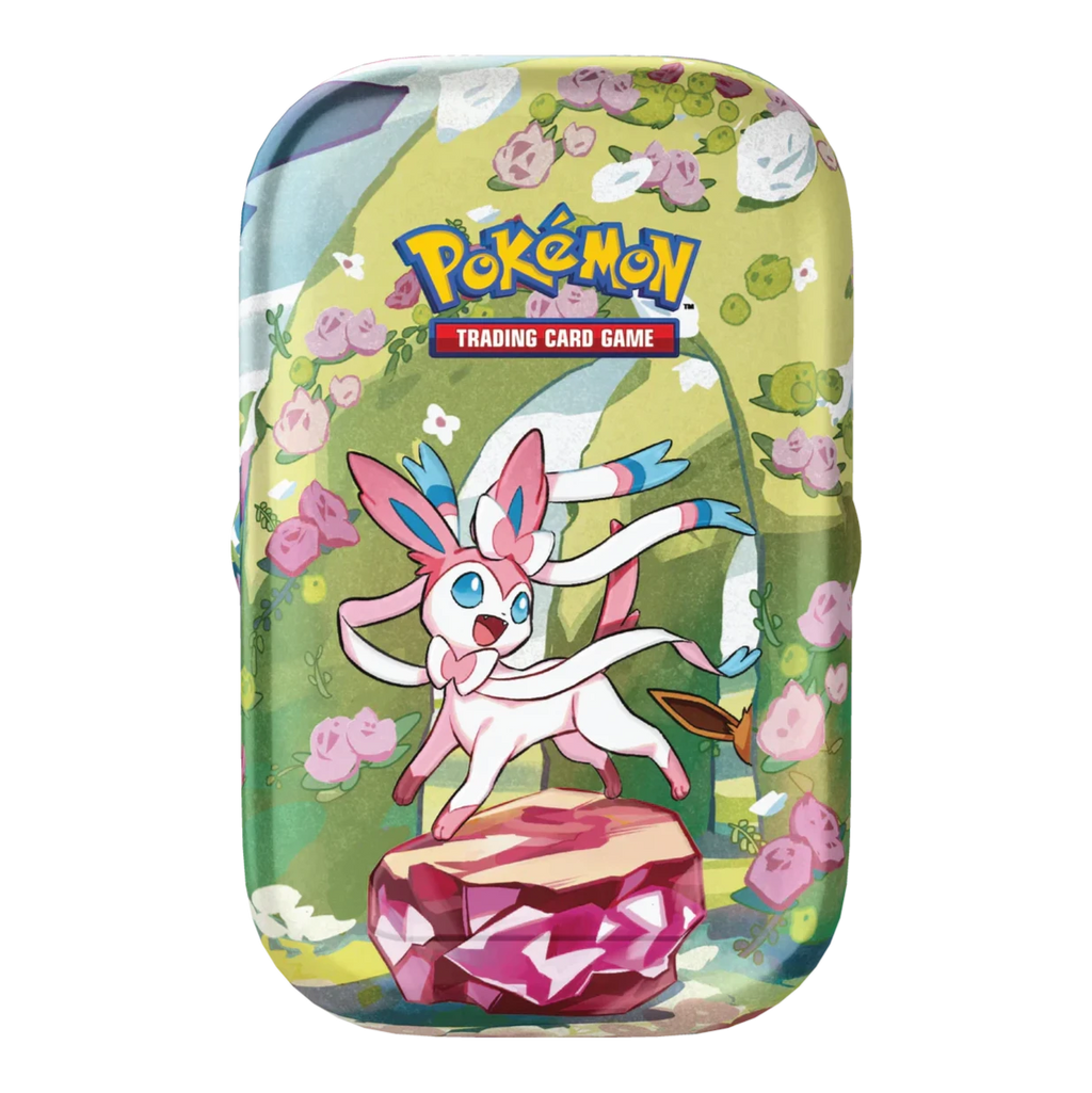 Pokémon Prismatic Evolutions Mini Tin met Sylveon ontwerp