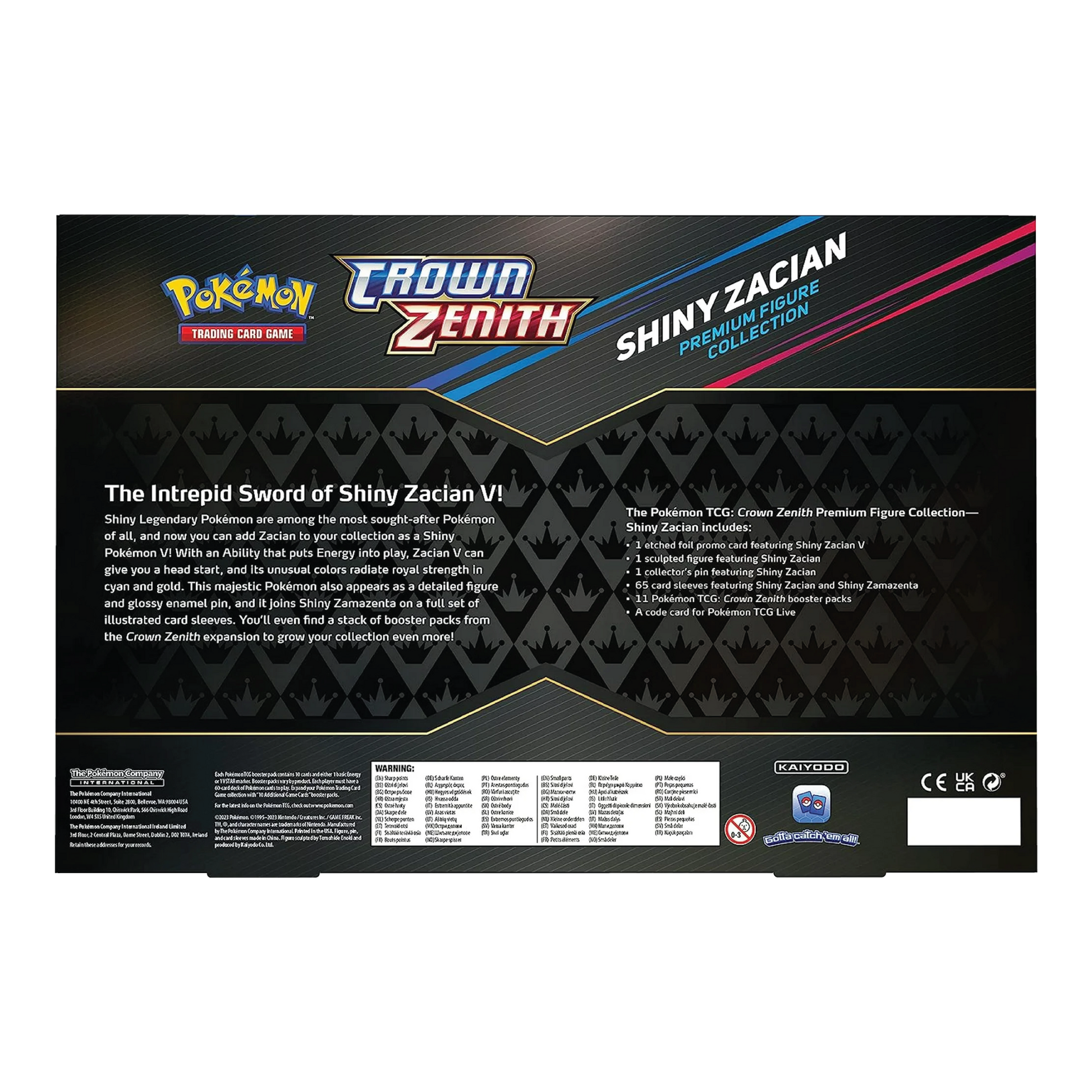 Achterkant van Shiny Zacian Premium Figure Collection