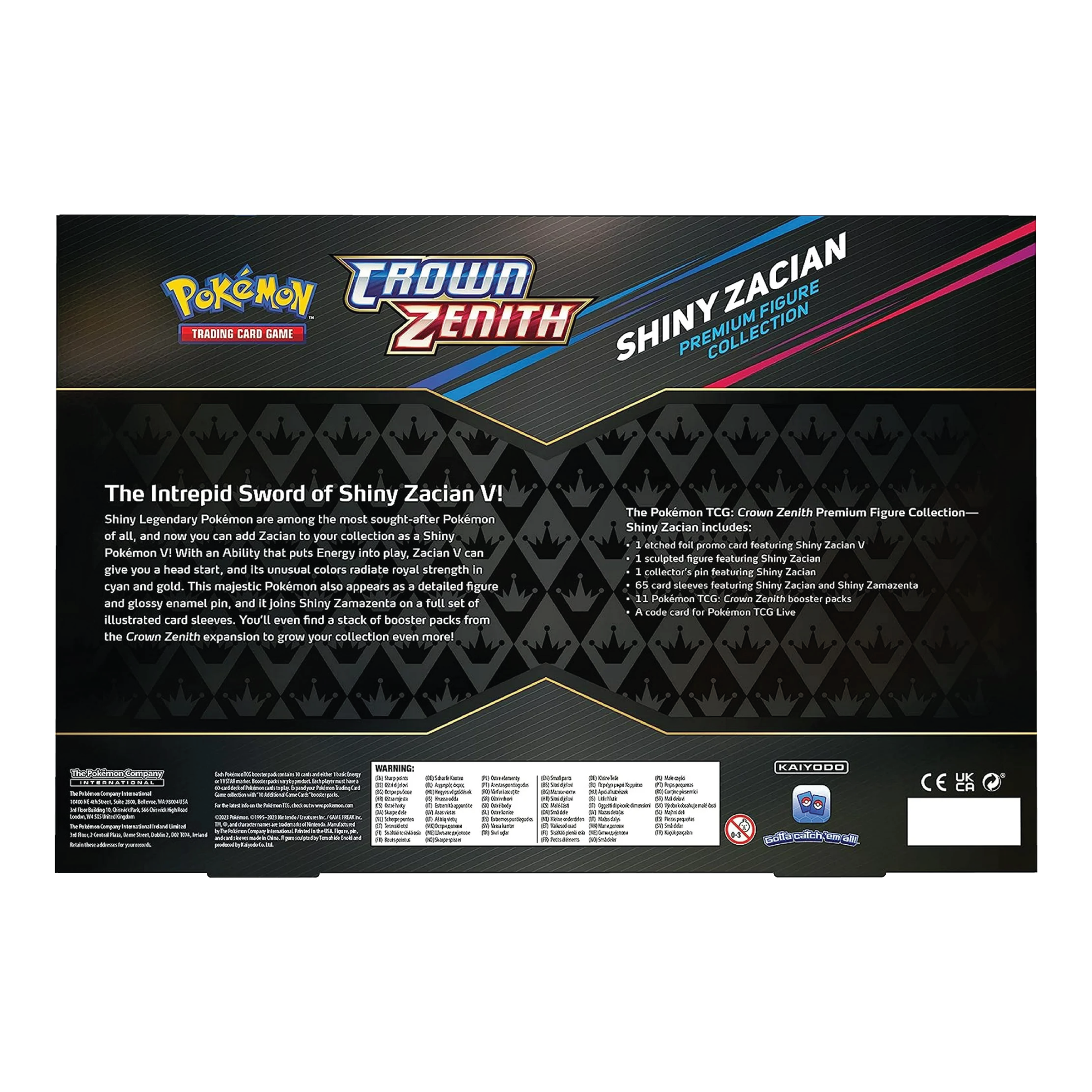 Achterkant van Shiny Zacian Premium Figure Collection
