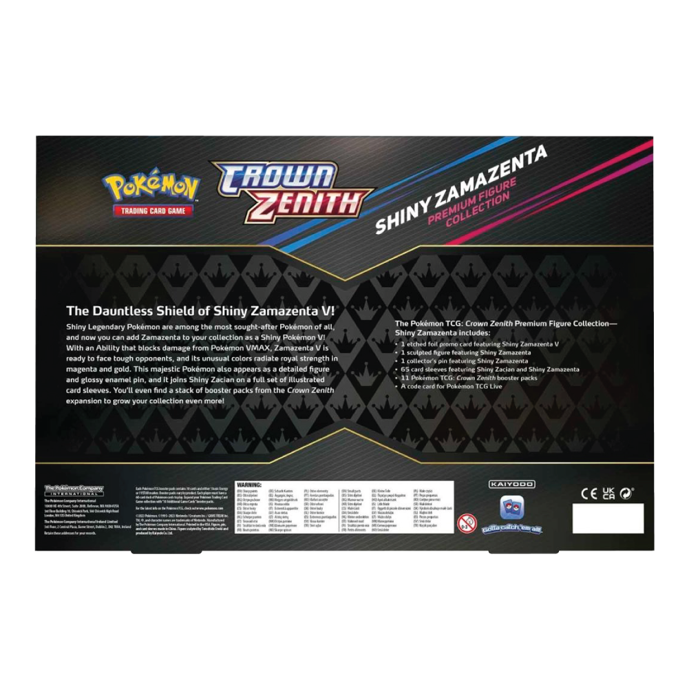 Achterkant van Shiny Zamazenta Premium Figure Collection