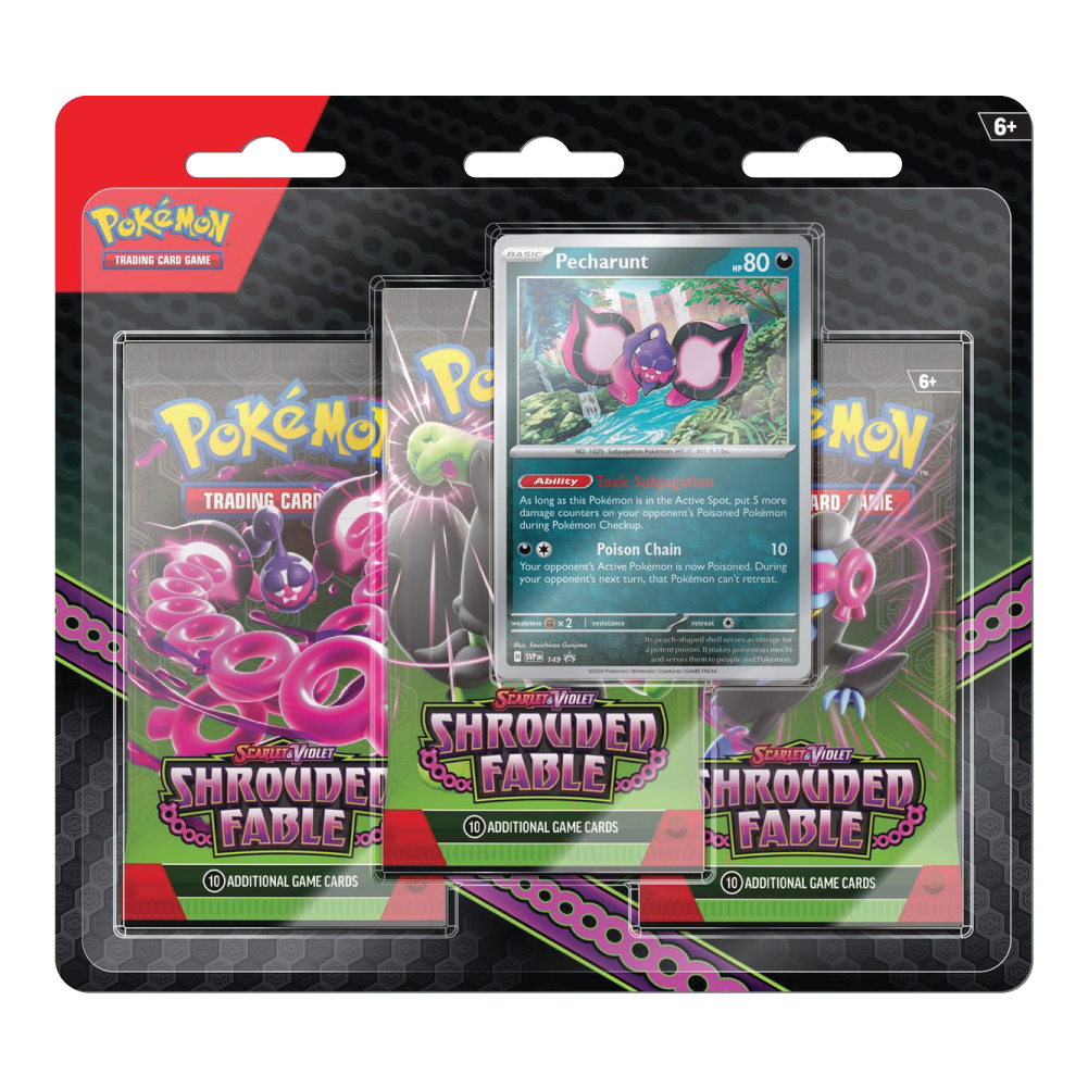 Pokémon TCG Shrouded Fable 3-Pack Blister met Pecharunt Promo