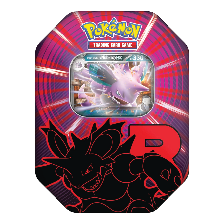 Pokémon TCG Team Rocket Tin met Nidoking ex Art en Promo
