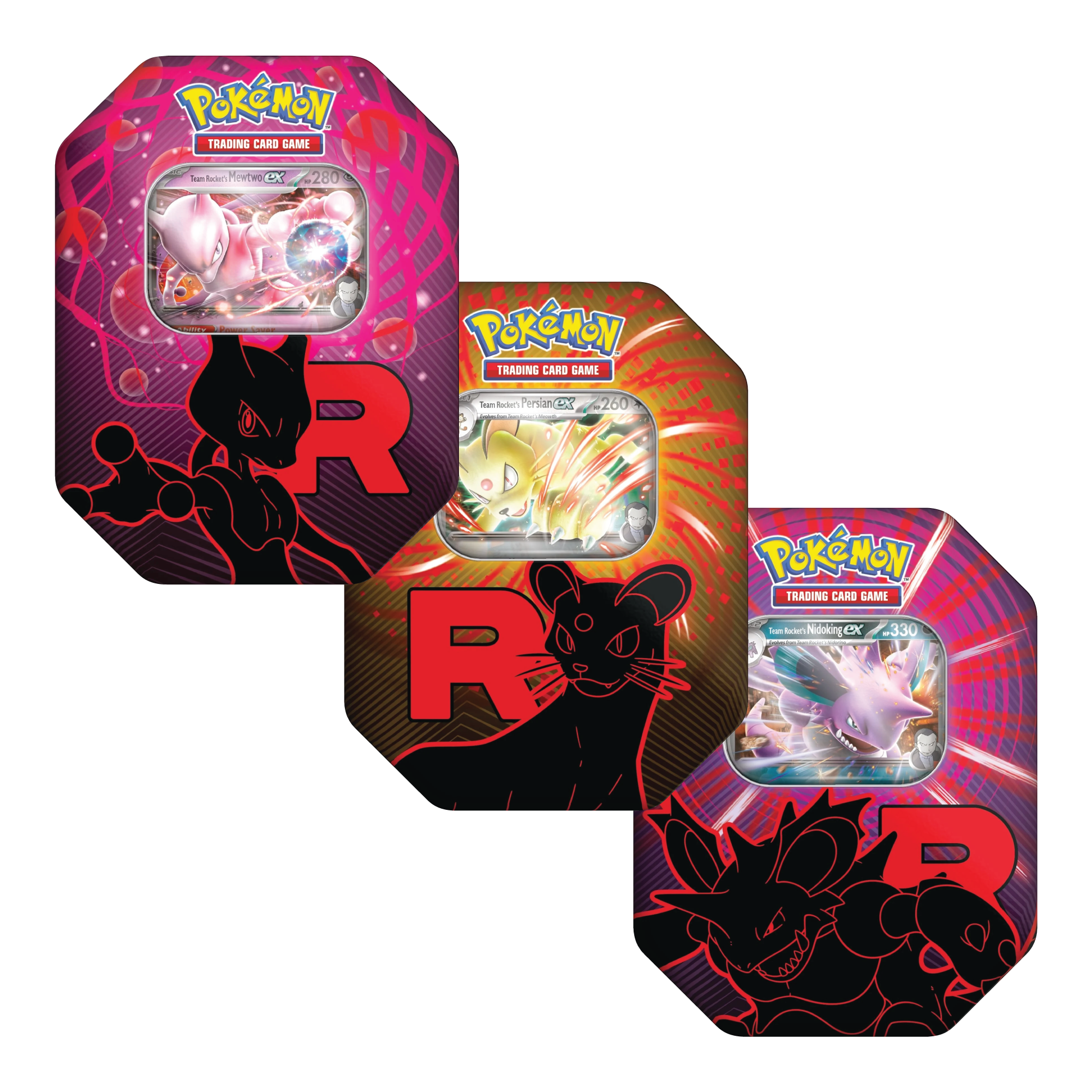 Pokémon TCG Team Rocket Tin Set van 3