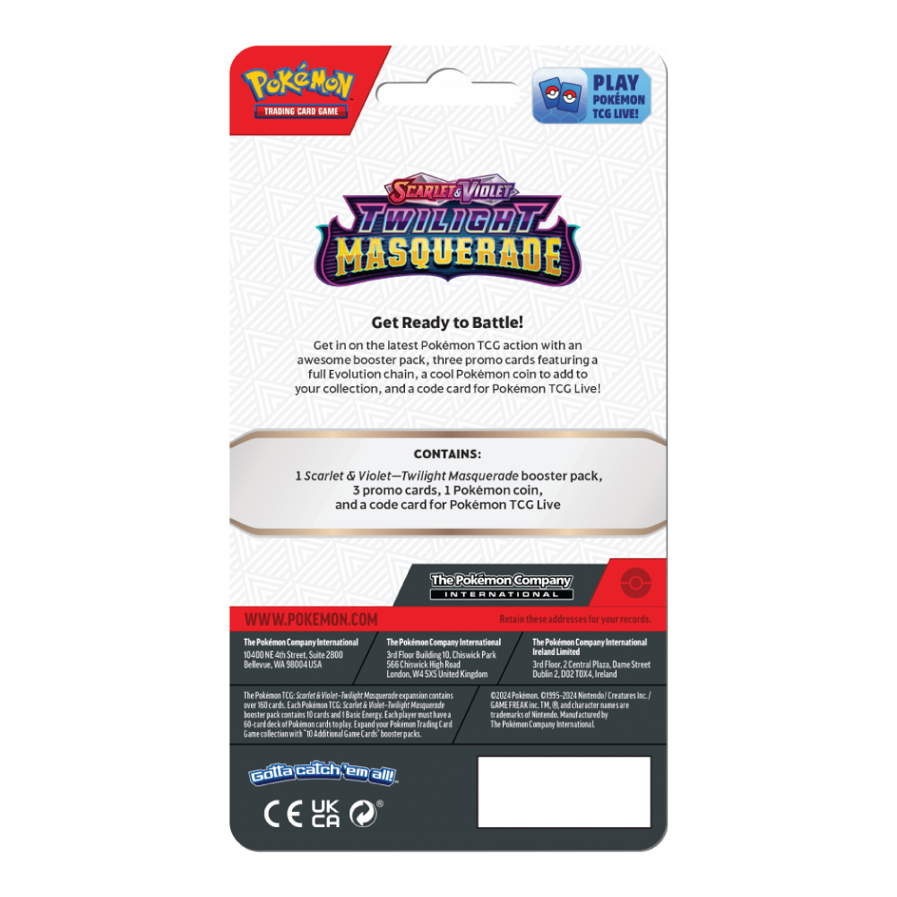 Achterkant van Twilight Masquerade Premium Checklane Blister
