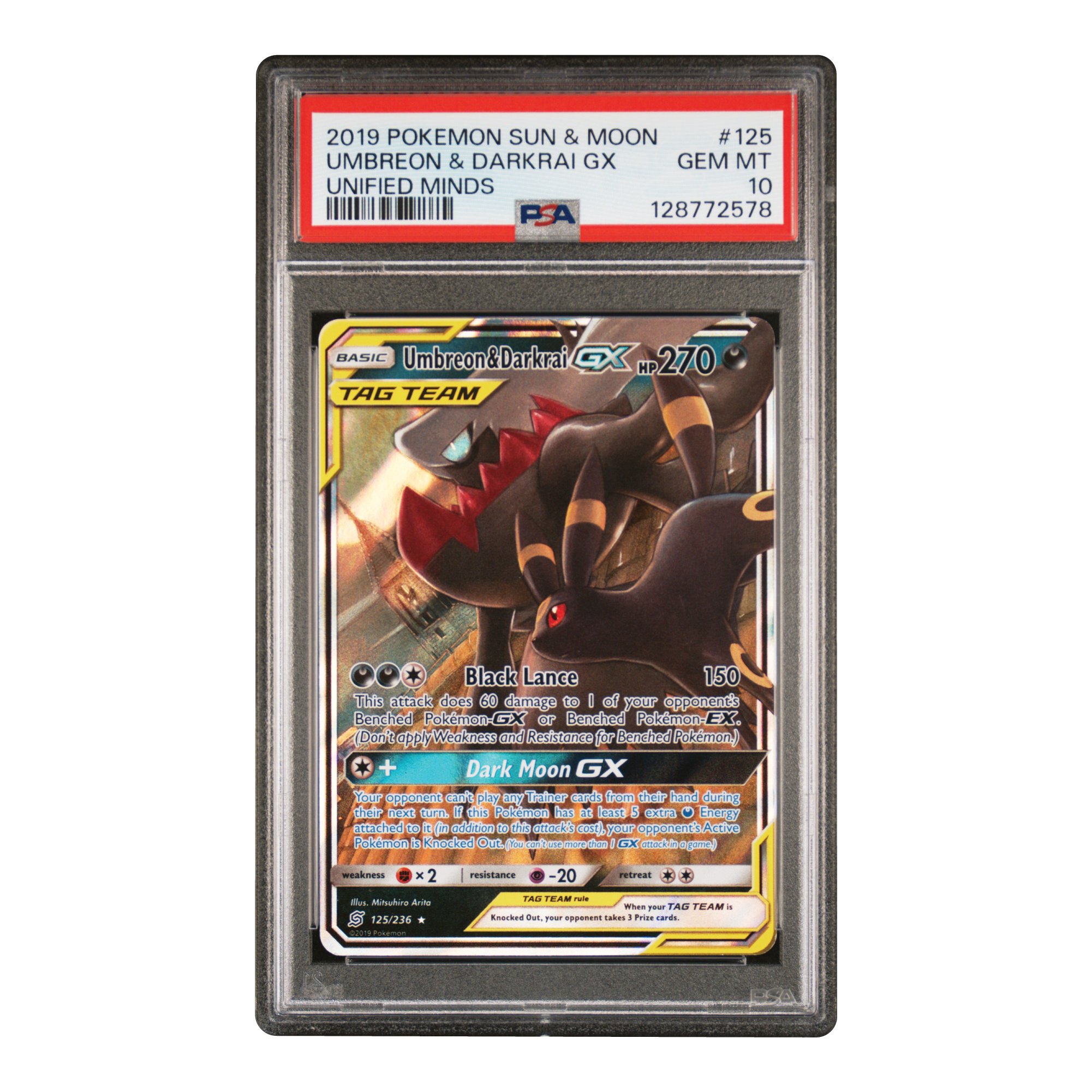 Umbreon & Darkrai GX UNM 125/236 PSA 10