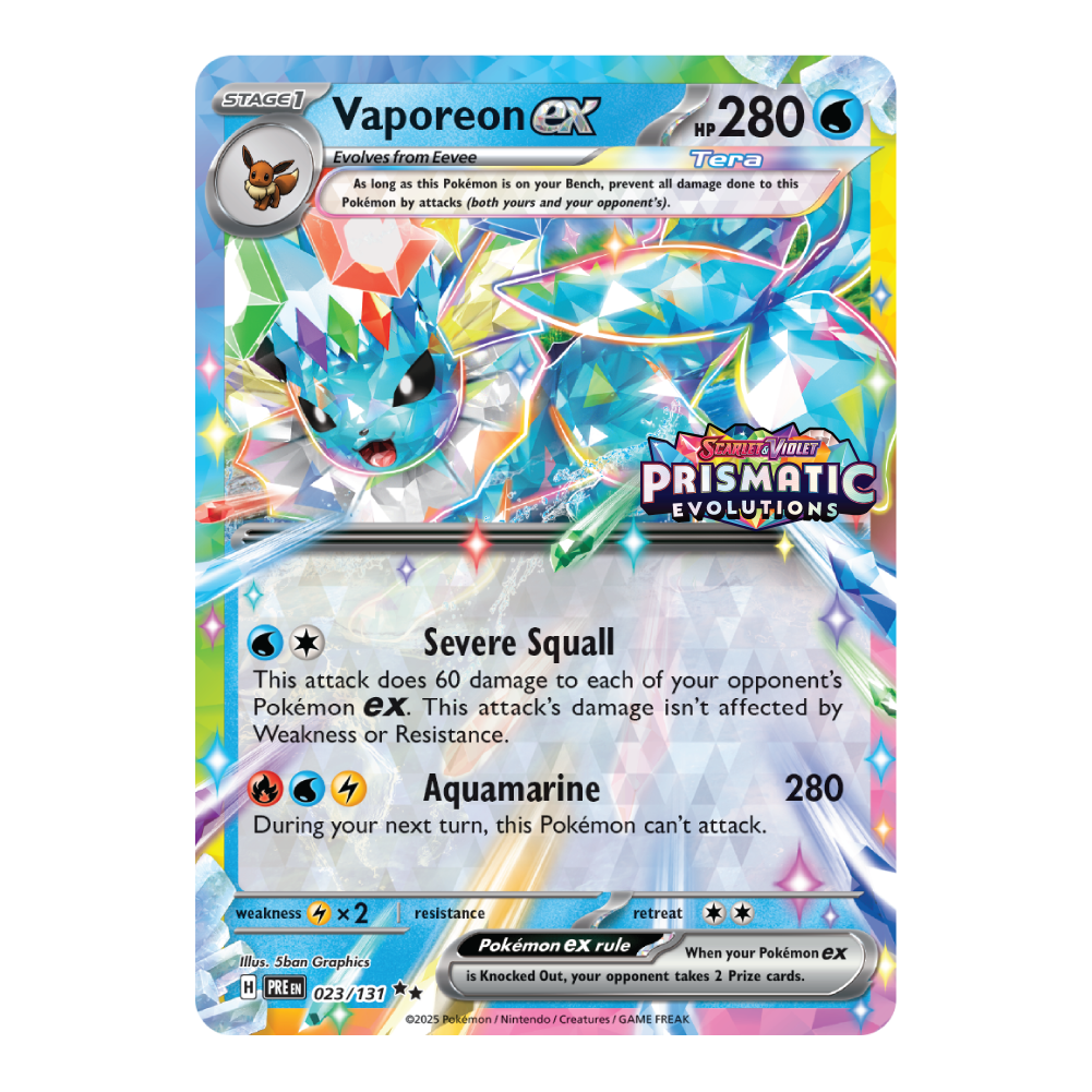 Vaporeon ex xPRE 023/131 (Stamped & Sealed)