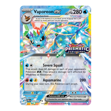 Vaporeon ex xPRE 023/131 (Stamped & Sealed)
