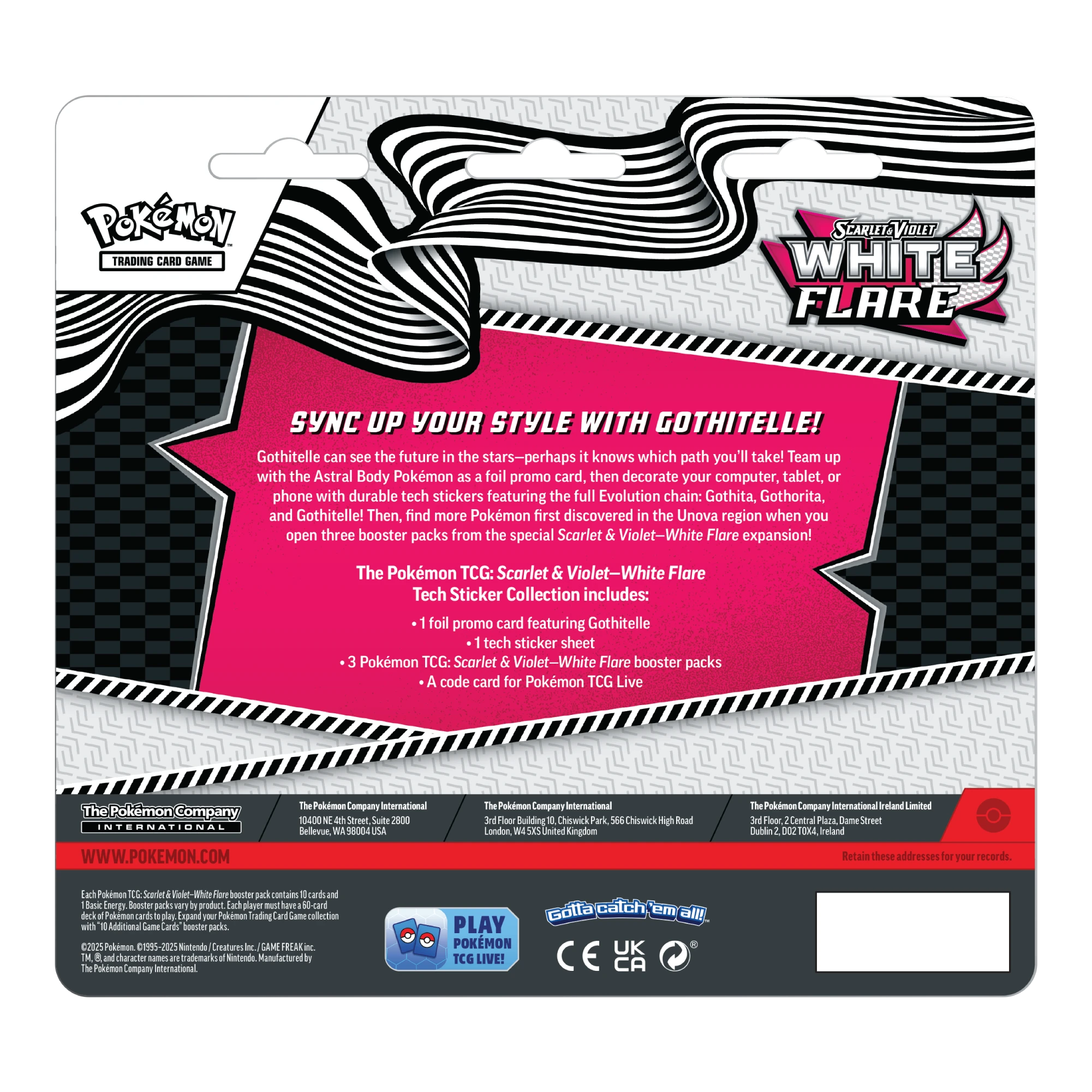 White Flare Tech Sticker Achterkant